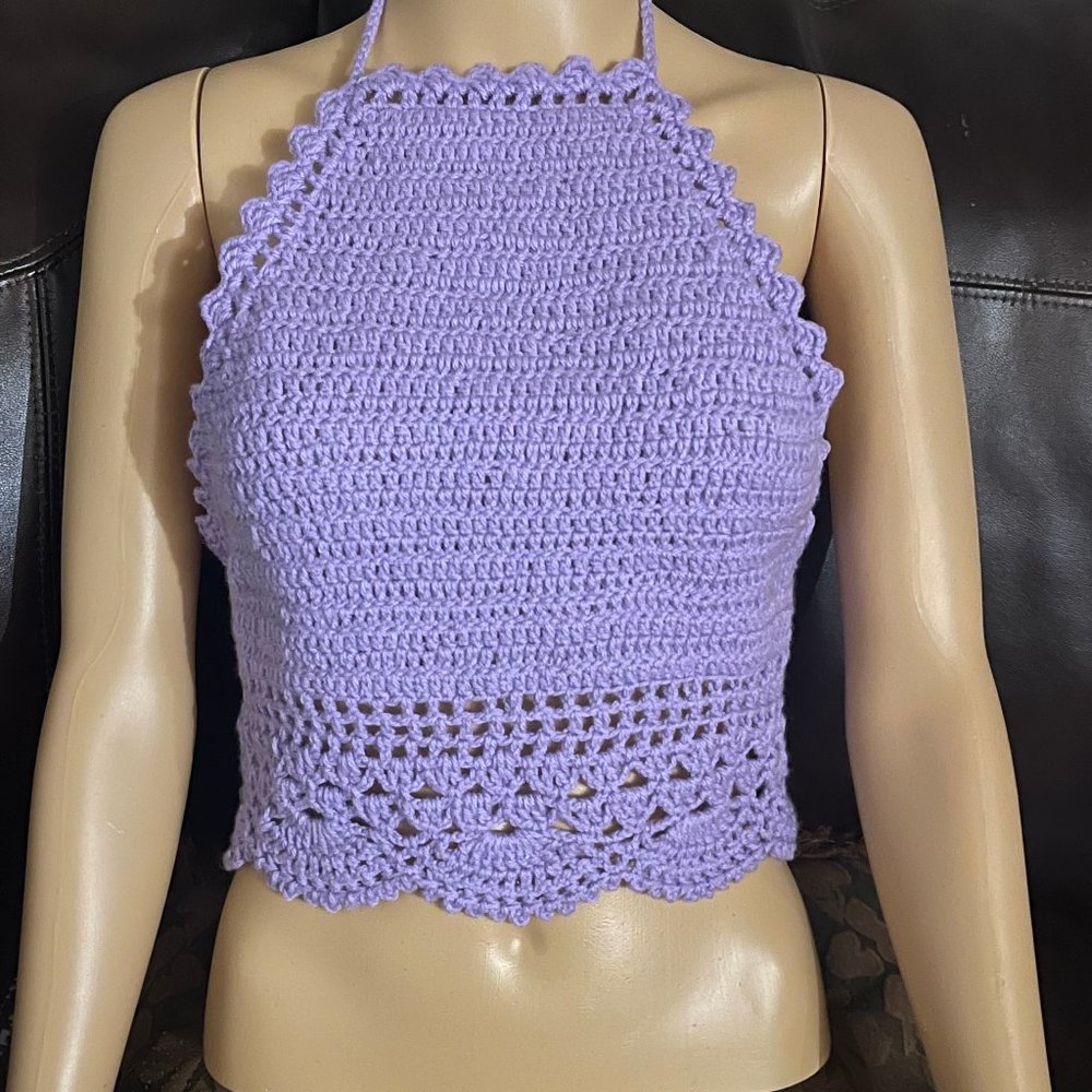 Handmade Crochet Halter Crop Top